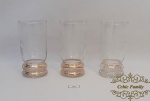 3 copos para aperitivo com friso dourado. MEDIDA 11 M X 5,5 CM. APRESENTA DESGASTE