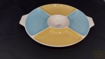 Prato petisqueira  colorida com divisorias porcelana Maua. medida 28 cm de diametro