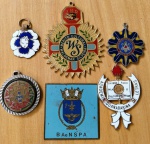 Conjunto de 6 medalhas diversos temas esmaltadas - No estado  (Fk)