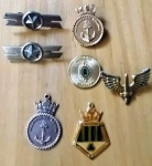 Conjunto de 7 Pins militares em metal  (Fk)