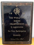 Antiga Placa `THE WORLD CUP BOXING CHAMPIONSHIPS` 1979 - No estado (Fk)
