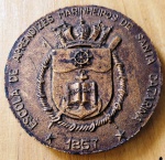 Provável Prova em acrílico da medalha    ` ESCOLA DE APRENDIZES MARINHEIROS DE SANTA CATARINA - 1857                                                                                                                                                       (Fk)