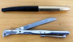 Duas canetas antigas - Uma tinteiro e outra canivete - Não estado - Não testadas (AM)