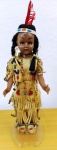 Antiga Boneca americana de india olho de fogo com bebê - Anos 60 - suporte de pé em acrílico . (AM)