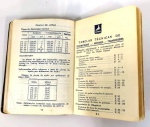 Antiga caderneta de tabelas técnicas .