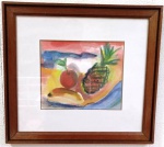 Quadro FÁTIMA PENA - FRUTAS - Aquarela - ACIE - Mede:  50 X 46cm