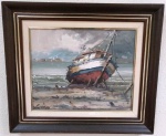 Quadro OST - WERNER LEVIN  - ACIE - "BARCO " - Mede: 57 x 50 cm