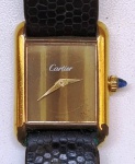 Antigo relógio CARTIER TANK PLAQUET 18K - Não testado - No estado