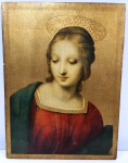 Antiga gravura italiana em madeira maciça ricamente trabalhada com pequenos entalhes na madeira . Mede: 41x31 cm