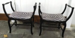 2 cadeiras estilo recamier em madeira nobre ( provavelmente imbuia ) com assento revestido em couro estampa de zebra tachado. Década de 20 . Muito conservada. Mede: 62 x 71 x 34 cm .