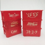 LOTE COM 6 ENGRADADOS PROMOCIONAL COCA COLA VÁRIOS PAÍSES.