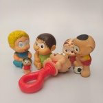 LOTE COM 6 BONECOS DE BORRACHA TURMA DA MONICA, VARIOS TAMANHOS. SEM REFERÊNCIA.