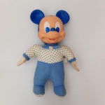 BONECO PELÚCIA MICKEY MOUSE BEBE AZUL. COM 28 CM DE ALTURA. SEM REFERÊNCIA.