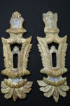 ARTE SACRA - Lote de 2 frangmentos de altar, Séc XVIII, em medeira nobre ricamente entalhados e com policromia.