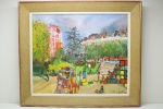 QUADRO - OST - Paisagem. Med. 56x67 cm e moldura 43x54 cm.