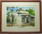 QUADRO - Aquarela sobre cartão, representando linda paisagem "Palácio Cristal - Petrópolis RJ", assinado CID, envidraçado e emoldurado. Med. 31x43 cm e moldura 45x57 cm.