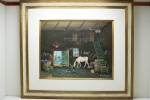 ALFANO DARDARI (1924 - 1988) ESCOLA ITALIANA - "INTERIOR DE CELEIRO" Pintura com técnica de TROMPE-L´OEIL, o.s.e., assinado e datado 1985.  Alfano Alfredo Dardari foi um importante e popular pintor italiano que se descatou no mercado utlizando a técnica de perspectiva Trompe-l'il . Em 1979, ele recebeu o Golden Brush Award. Seus trabalhos são muito apreciados nos Estados Unidos e atingem altas cotações. Med. 39x48 cm e moldura 67x77 cm.