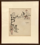 J. Carlos (Rio de Janeiro/RJ, 1884 - 1950). O BANQUETE DA CRIANÇA. Nanquim sobre papel. 26 x 20 cm. Assinado J. Carlos (centro, à direita). J. Carlos é o mais consagrado caricaturista brasileiro do século XX.