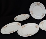 Schmidt-  Jogo 4 pratos rasos  decorados com flores porcelana schmidt. Medida 22,5 cm