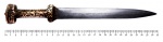 Colecionismo - Punhal com empunhadura em latão maciço. Peça em muito bom estado de conservação. O punhal mede 29,0 cm de comprimento total.