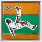 CARLOS FURTADO,  Pelé, a.s.t., 25 x 25cm, assinado frente e dorso, com etiqueta no dorso Tableau Artes.