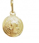 Pingente Medalha São Bento Dupla Face Em Ouro 18k 9mm Mini, Peso: 0,3g, Valor de Mercado: 300,00