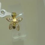 Pingente Borboleta Em Ouro Amarelo 18k, Com Zirconia 10mm, Peso: 0,4g, Valor de Mercado: R$ 320,00