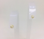 Brinco De Ouro  Amarelo 18k, Infantil Ninho Com Pérola Natural,Peso: 0,4g, Valor de Mercado: R$ 360,00