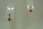 Brinco De Ouro  Branco 18k, Infantil pendurada de estrela de Zirconia Peso: 0,4g, Valor de Mercado: R$ 300,00