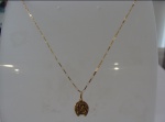 CONJUNTO CORRENTE  CARTIER LONGA  + PINGENTE DE FERRADURA, TAMANHO: 60cm.  EM OURO 18K. PESO: 2,4 GRAMAS. 1.500,00
