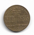 MOEDA DO BRASIL - 500 RÉIS - ANO DE 1938 - DIEGO FEIJÓ - CATALOGO AMATO: V.155