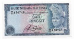 CEDULA DA MALAYSIA - 1 RINGGIT - ANO DE 1981 - CATALOGO INTERNACIONAL: #13a - VALOR DE COMERCIO R$ 50,00 - CONSERVAÇÃO: SOBERBA