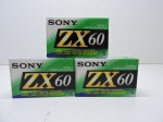 DIVERSOS - Lote de 5 fitas K7 virgens, SONY ZX 60 - Importadas - Made USA. Lacradas.