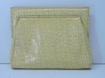 ACESSÓRIOS - Lote bolsa de mão luxo em couro de crocodilo. Med. 21x25 cm.