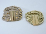 BIJUTERIAS - Lote de 2 pulseiras em couro com fecho em imã.