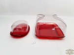 2 peças paozeira e mantegueira em plastico rigido. Medida maior 11,5 cm altura, 25 cm largura, 17,5 cm comprimento.Menor 6 cm altura, 21cm largura, 11 cm comprimento.pequeno bicado.