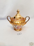 Açucareiro em porcelana decorada com ouro