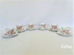 6 Xicaras De Cafe Porcelana  Schmidt Floral