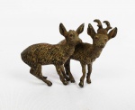 BRONZE AUSTRÍACO  CERVOS - IMPÉRIO AUSTRO HÚNGARO, SEC. XIX.  6 CM DE COMPRIMENTO