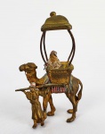 BRONZE AUSTRÍACO POLICROMADO  CARAVANA ÁRABE. IMPÉRIO AUSTRO HÚNGARO, SEC. XIX.  7 CM DE ALTURA
