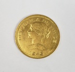 MOEDA DE 100 PESOS CUNHADA NO CHILE EM 1947 EM OURO 22 K. 30,9  MM DE DIAMETRO E 20,5 G.