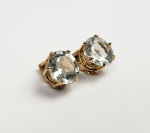 PAR DE BRINCOS DE ÁGUAS MARINHAS  COM MECANISMO DE PRESSÃO. PEDRAS COM 1,5 CT.3,8 G