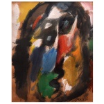 BRANDS, EUGÈNE (Amsterdam, 1913  2002) - Abstrato. Guache s/ cartão. Ass. cie. 24 x 20 cm. Eugène Brands foi um pintor holandês e membro do movimento artístico "COBRA" (Copenhagen, Bruxelas e Amsterdã). Em 1946, Eugène Brands participou da exposição coletiva "Jovens Pintores" no Stedelijk Museum em Amsterdã e em 1948 entrou para o Grupo Experimental Holanda Em novembro de 1949, ele apresentou sua obra na "Exposição internacional de Arte Experimental".