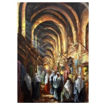 SATY  Cena Árabe. Óleo s/ tela. Ass. cid. 70 x 50 cm. Pertenceu ao Espólio de Vitória Dib Bachour.