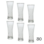 Conjunto de trinta copos para chopp de vidro. By appointment to the Royal Danish Court. 22 cm.