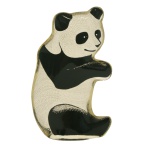 ABRAHAM PALATNIK - Escultura de urso Panda em acrílico. Delicada decoração e transparência. 10 x 7 cm.