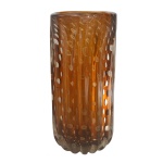 Vaso de vidro artístico de Murano, de tonalidade marron e ouro. Séc. XX. 42 x 18 cm.