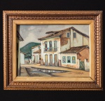 OMAR PELEGATTA (Lombardia, Itália,1925)  - Casario. Óleo s/ tela. Ass. cid. 50 x 70 cm.