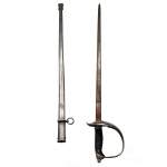 MILITARIA - Espada militar com bainha, tendo na empunhadura, Brasão da República. 88 cm. Punho 19 cm.