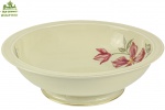 ROSENTHAL SELB- GERMANY - WINIFRED - Belíssima Travessa Redonda Funda, executada em fina porcelana alemã, na tonalidade marfim, com rica policromia floral, filetada a ouro. Dimensões: 8 cm X 25 cm (Alt./Comp. /Larg.). xlv